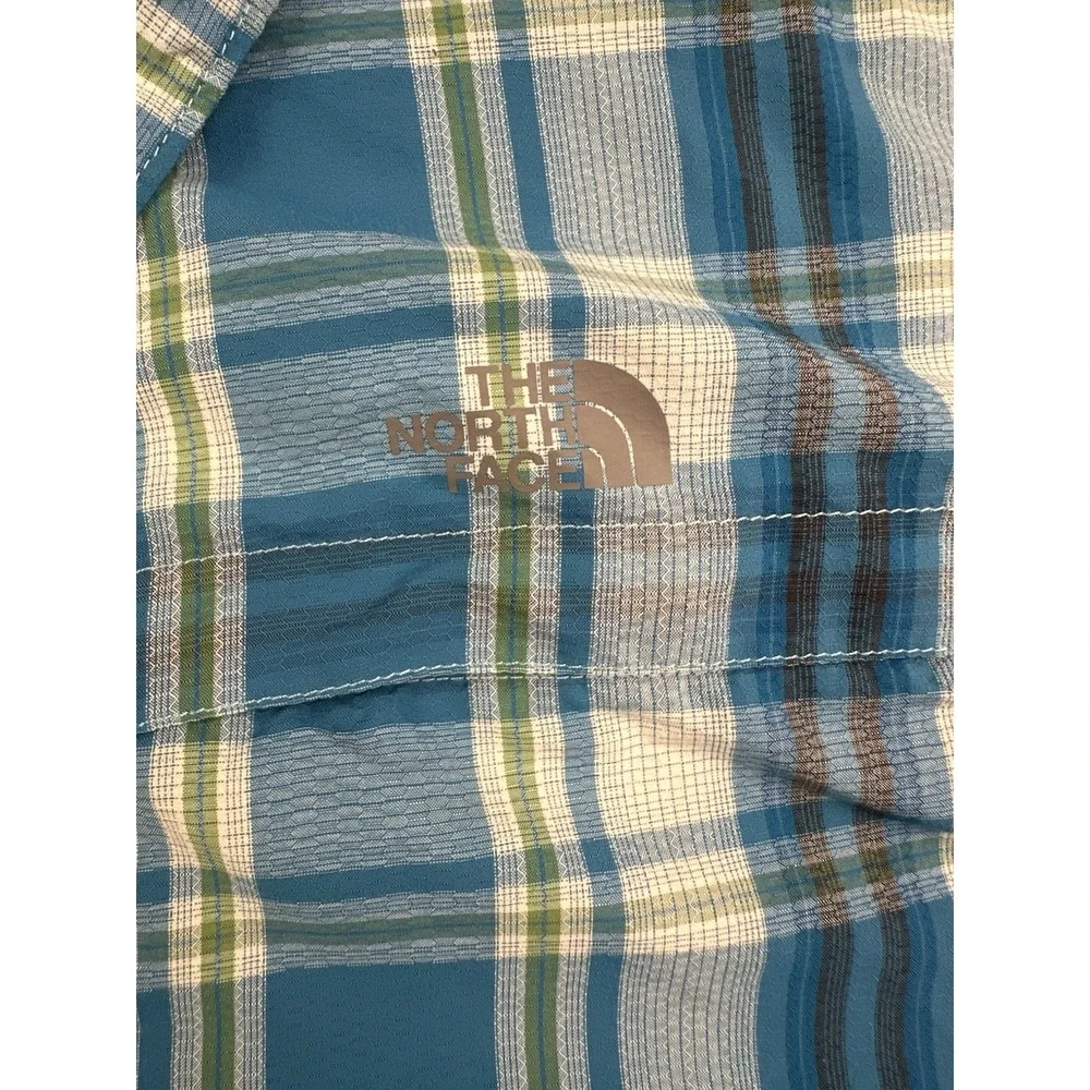 The North Face Button Down Shirt Mens XL Blue Fast Dry Mesh Vented Short Sleeve
